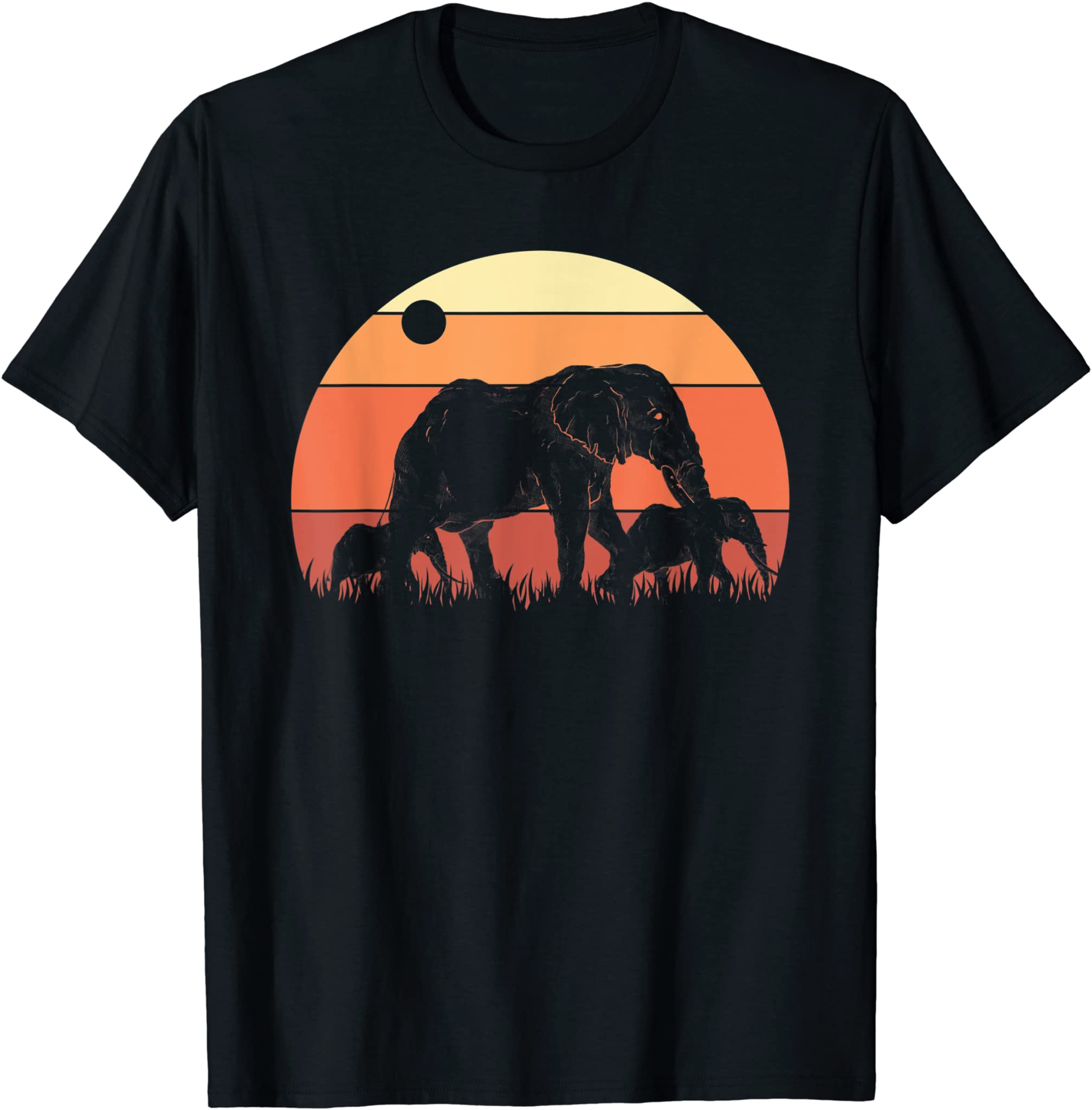 Africa Zoo Keeper Animal Family Kids Retro Elephant T-Shirt