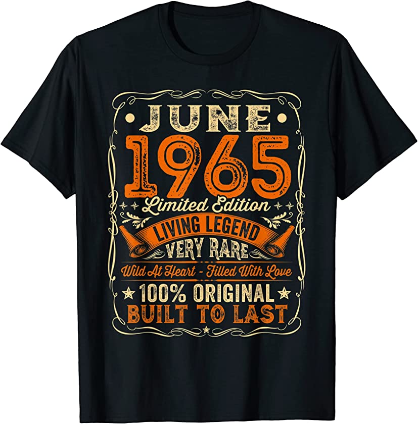 56 Years Old Vintage June 1965 Distressed 56th Birthday T-Shirt