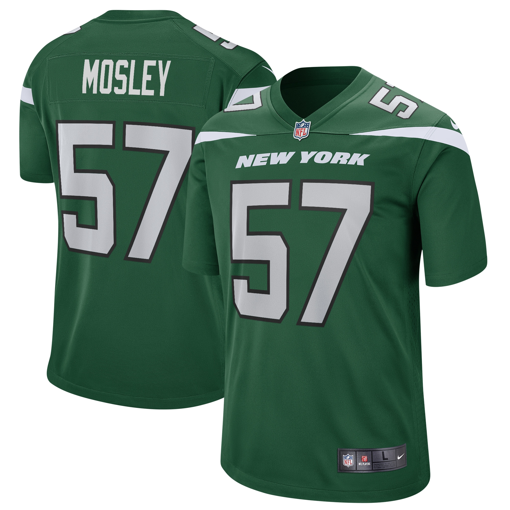 Men’s New York Jets C.J. Mosley Gotham Green Game Player Jersey