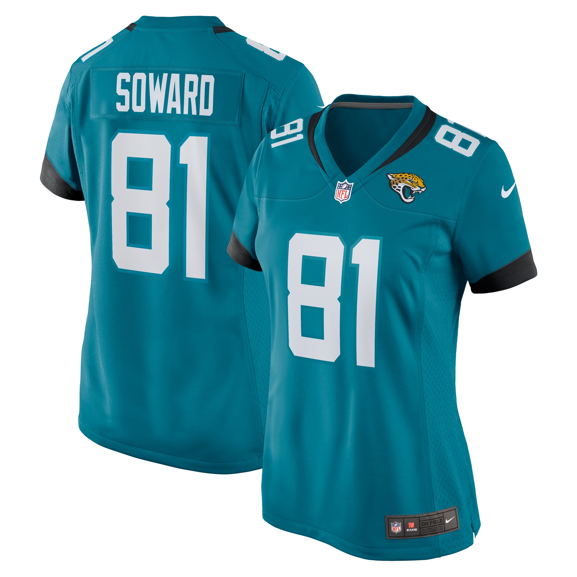 R. Jay Soward Jacksonville Jaguars Women's Retired Player Team Game Jersey – Teal