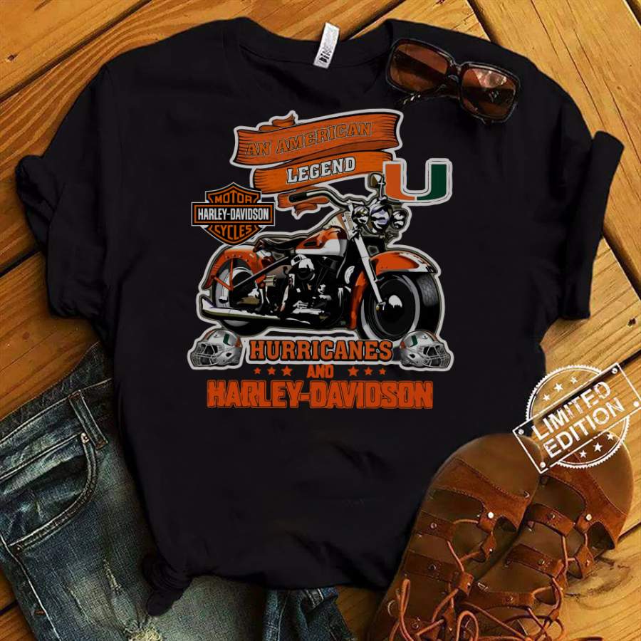 An American Legend Moto Harley Davidson Cycles Hurricane And Harley Davidson Shirt