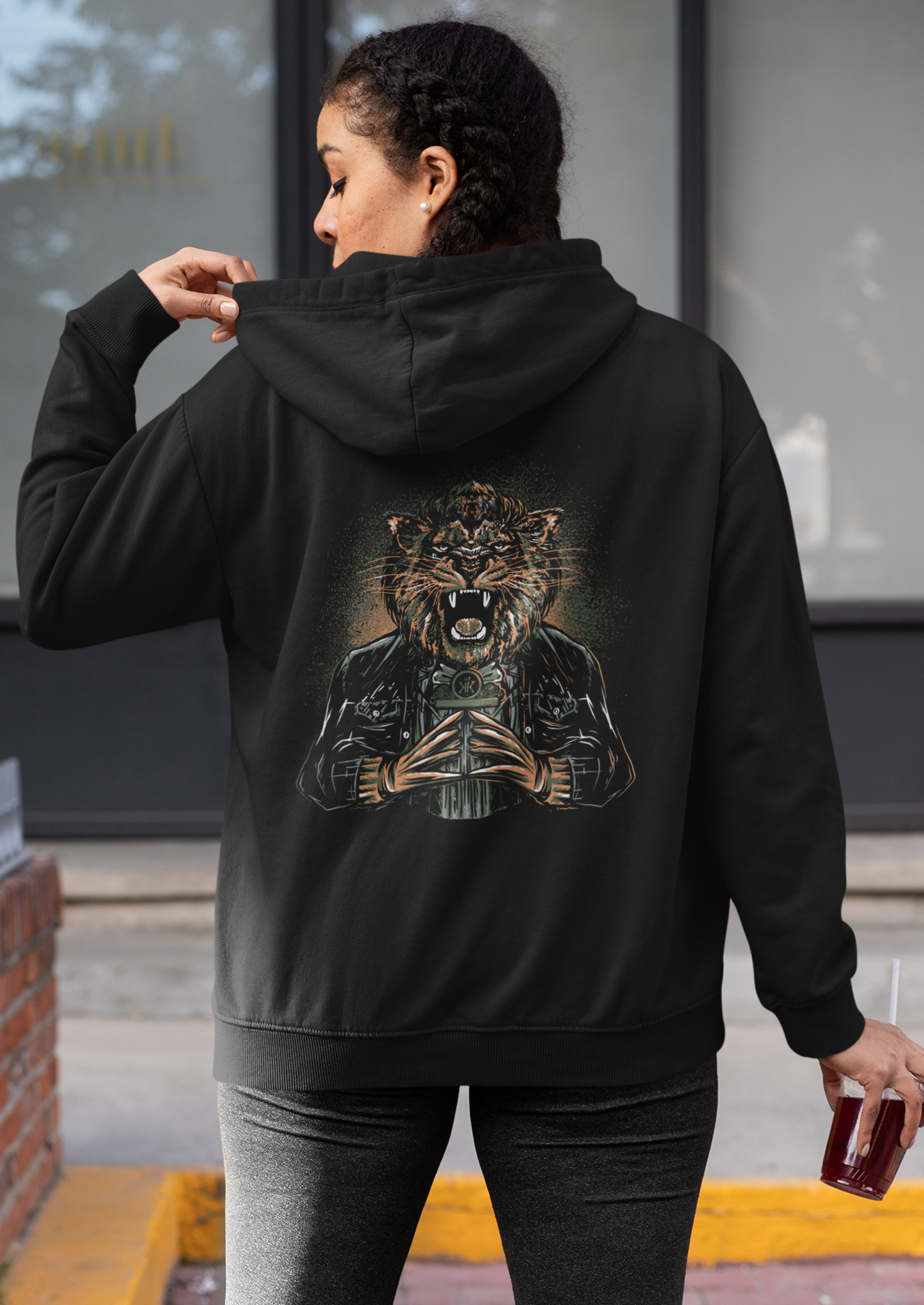 Unisex Lion Claws Printed Hoodie