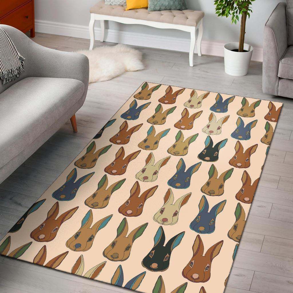 Rabbit Pattern Print Design Rug