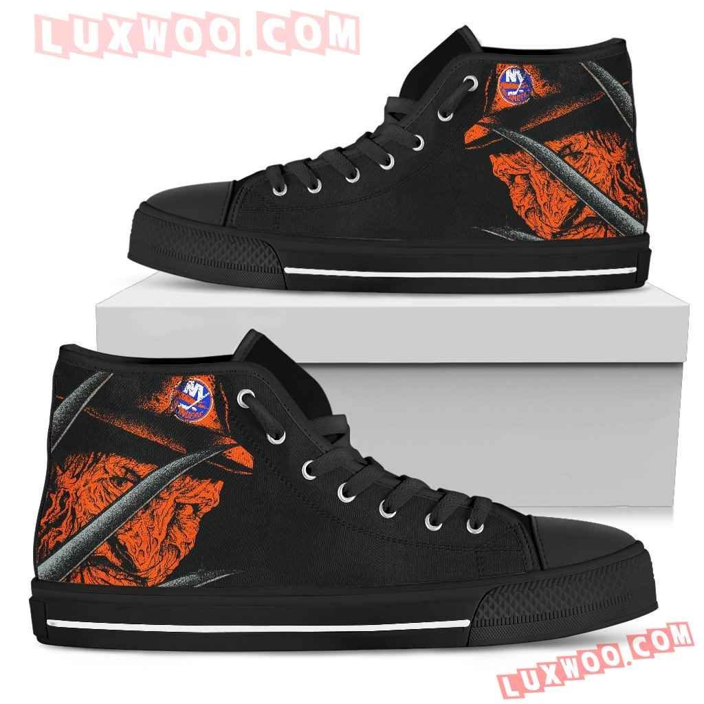 New York Islanders Nightmare Freddy Colorful High Top Shoes Sport Sneakers