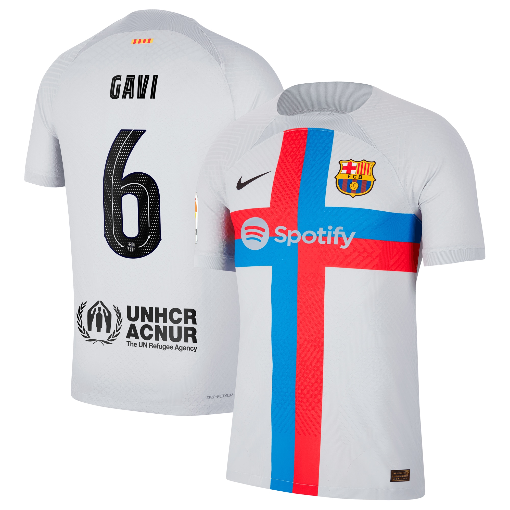 Gavi Barcelona 2022/23 Third Vapor Match Authentic Player Jersey – Gray