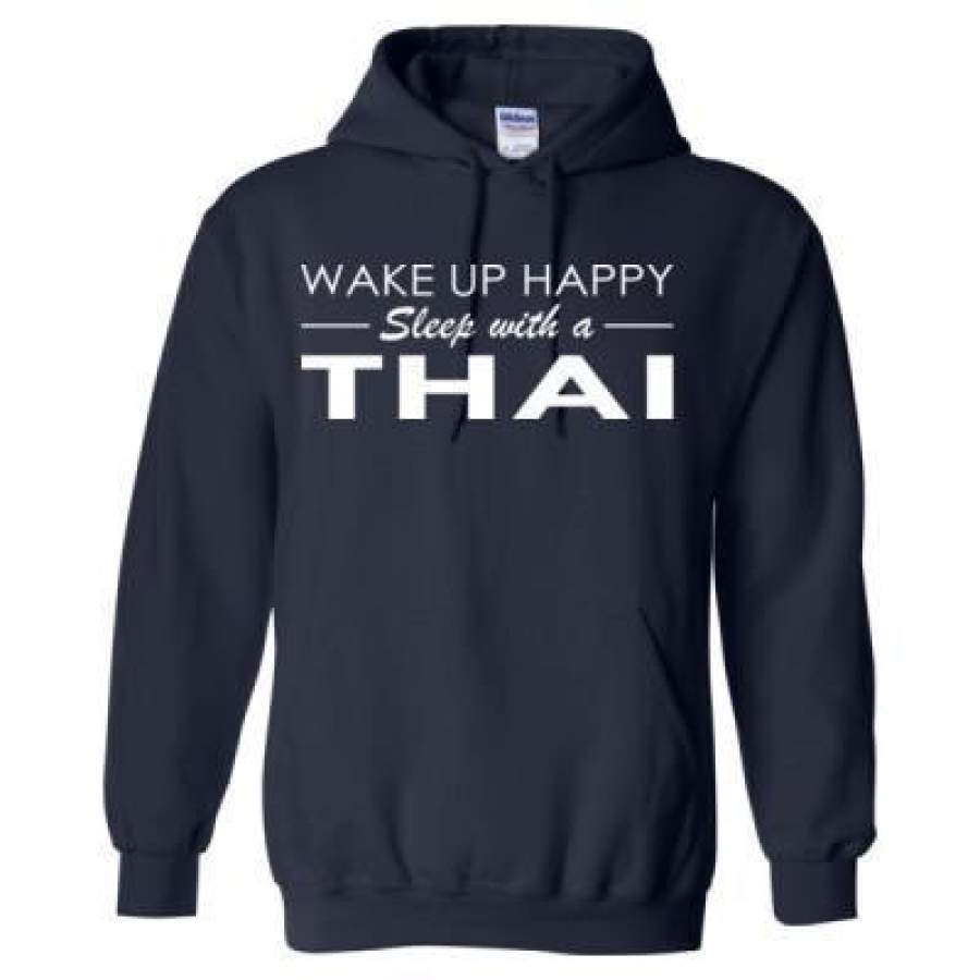 AGR Wake Up Happy Sleep With A Thai – Heavy Blend™ Hooded Sweatshirt