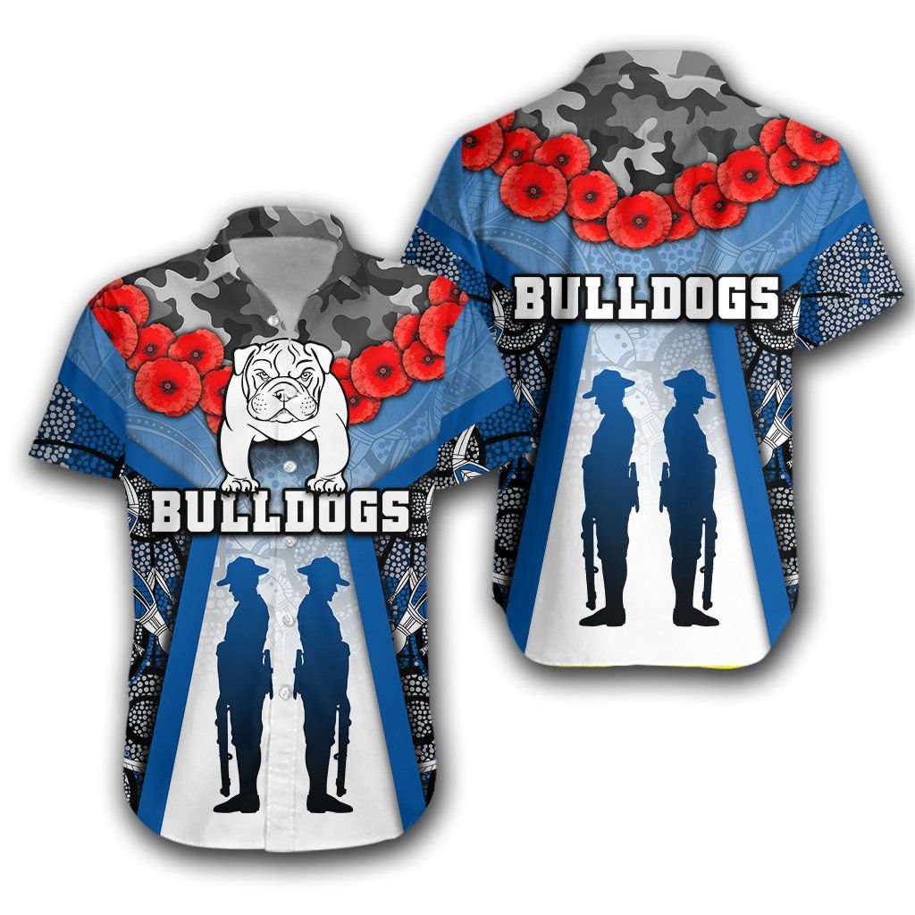 Australia Bulldogs Rugby Hawaiian Shirt Anzac Day Survival World Th12