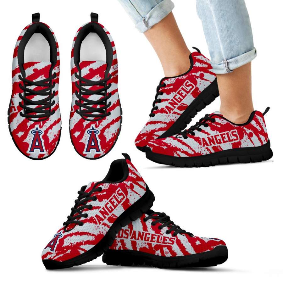 Stripes Pattern Print Los Angeles Angels Sneakers V3