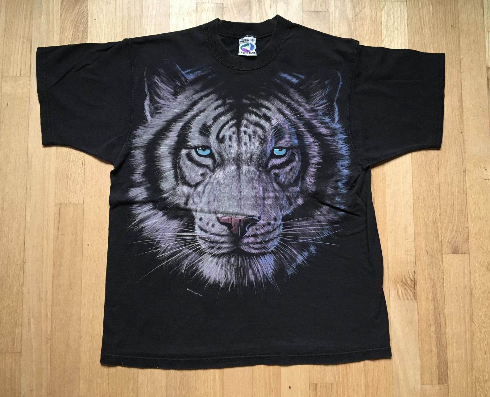 Tiger Shirt 1998 Vintage/ All-Over 2-Sided Graphic Huge Tshirt Big Cats Usa