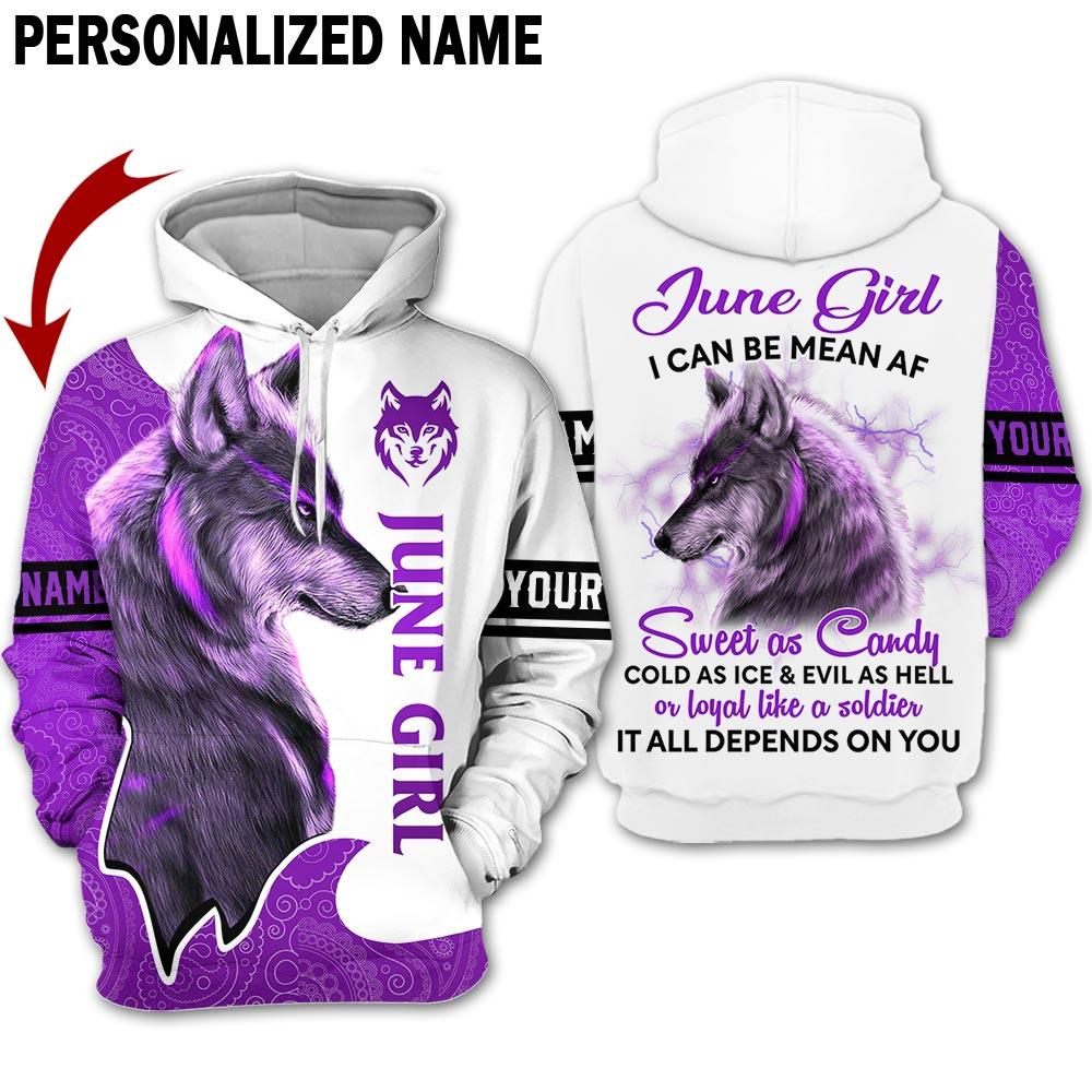 Wolf June Girl Sweet As Candy Custom Name 3D All Over Print | For Men & Women | Adult | Cn2241