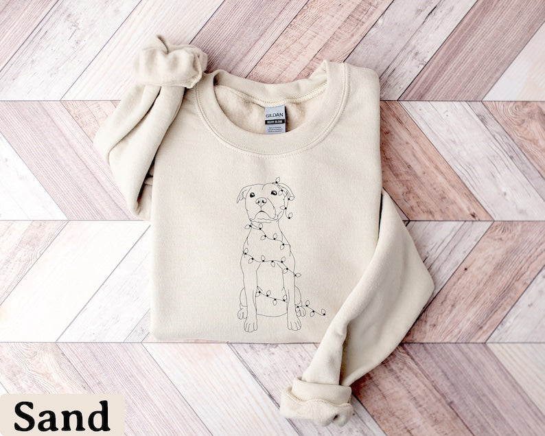 Dog Light Christmas Sweatshirt 2D Crewneck Sweatshirt All Over Print Sweatshirt For Women Sweatshirt For Men Sws4802