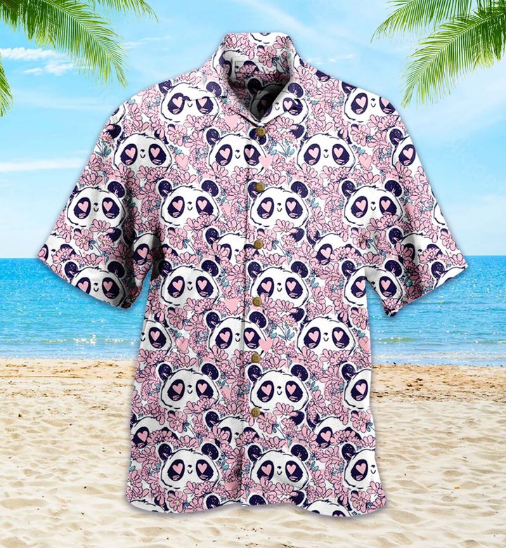 Panda Purple 3D Hawaiian Shirt