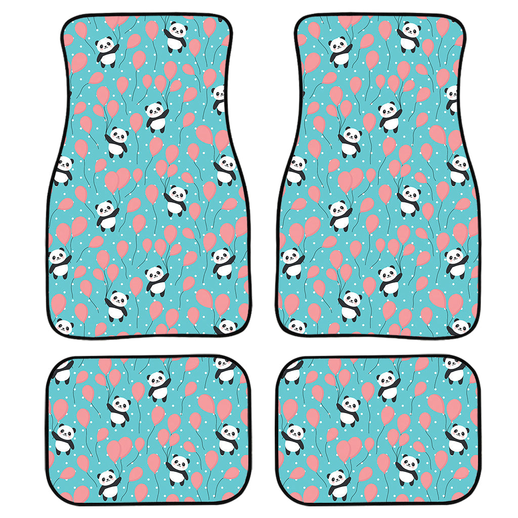 Cute Panda And Balloon Pattern Print Front And Back Car Floor Mats, Front Car Mat