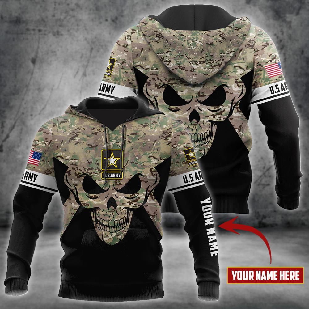 Soldier US Army Skull 3D Personalized All Over Printed Shirt