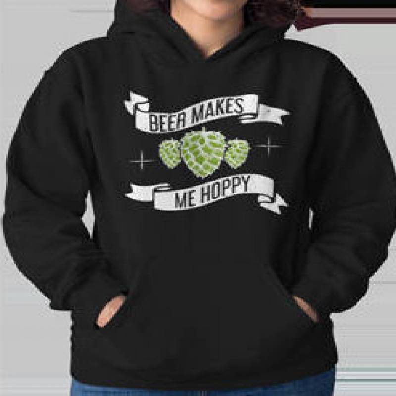 Beer Makes Me Hoppy Vintage Hooded Sweatshirt| Hoodie Gift | Retro Vintage Hipster Travel Mens Womens Sweatshirt