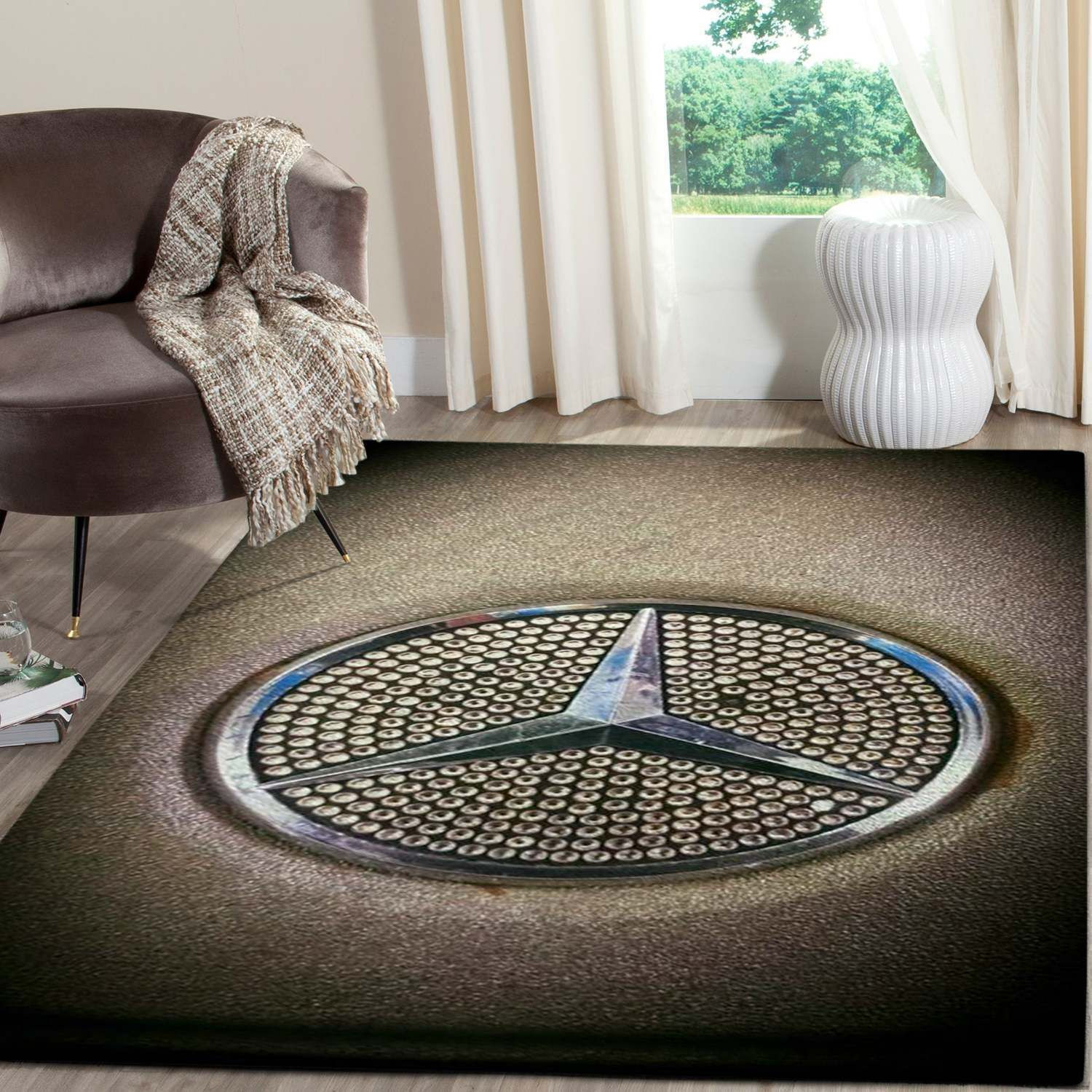 Mercedes Logo Supercars Area Rugs Living Room Carpet