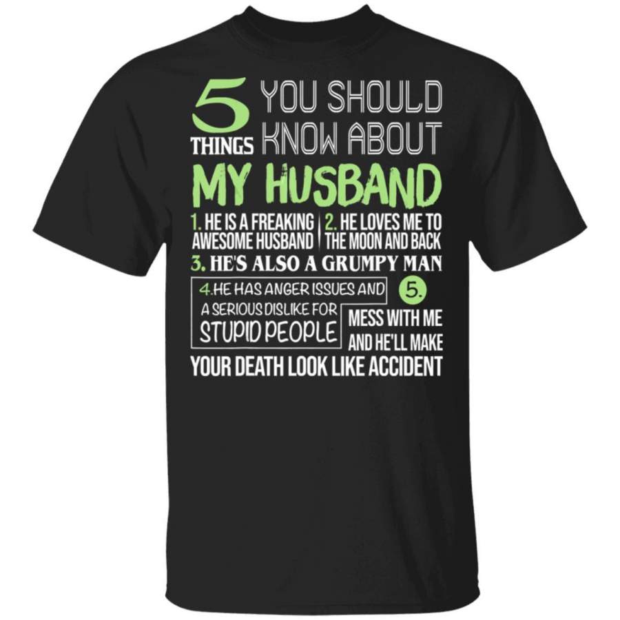 5 Things You Should Know About My Awesome Husband Coffee Mug Unisex Men Women Tshirt