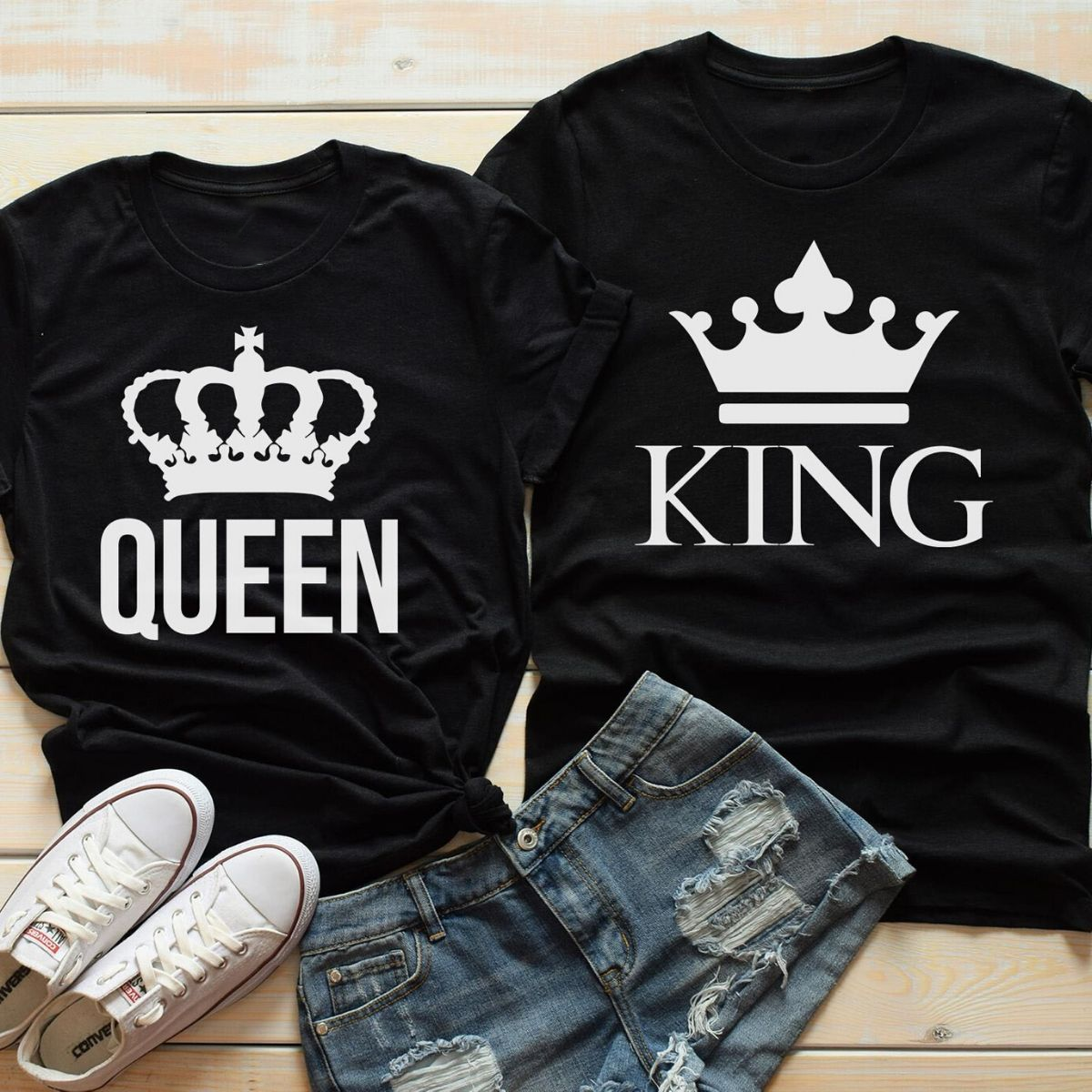 King & Queen Crown Shirt, Couple Shirt, Husband Wife Shirt, Couple Valentine Shirt, King Queen Shirt, T-Shirt, Tee