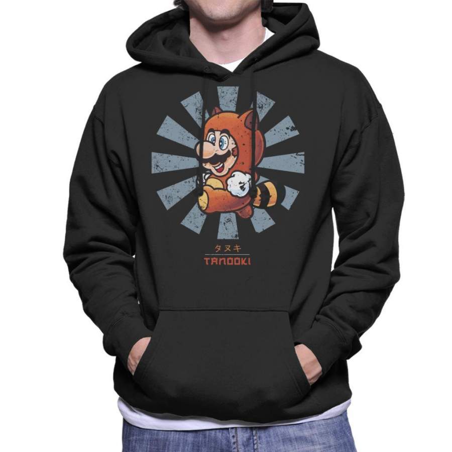 Super Mario Tanooki Retro Japanese Men’s Hooded Sweatshirt