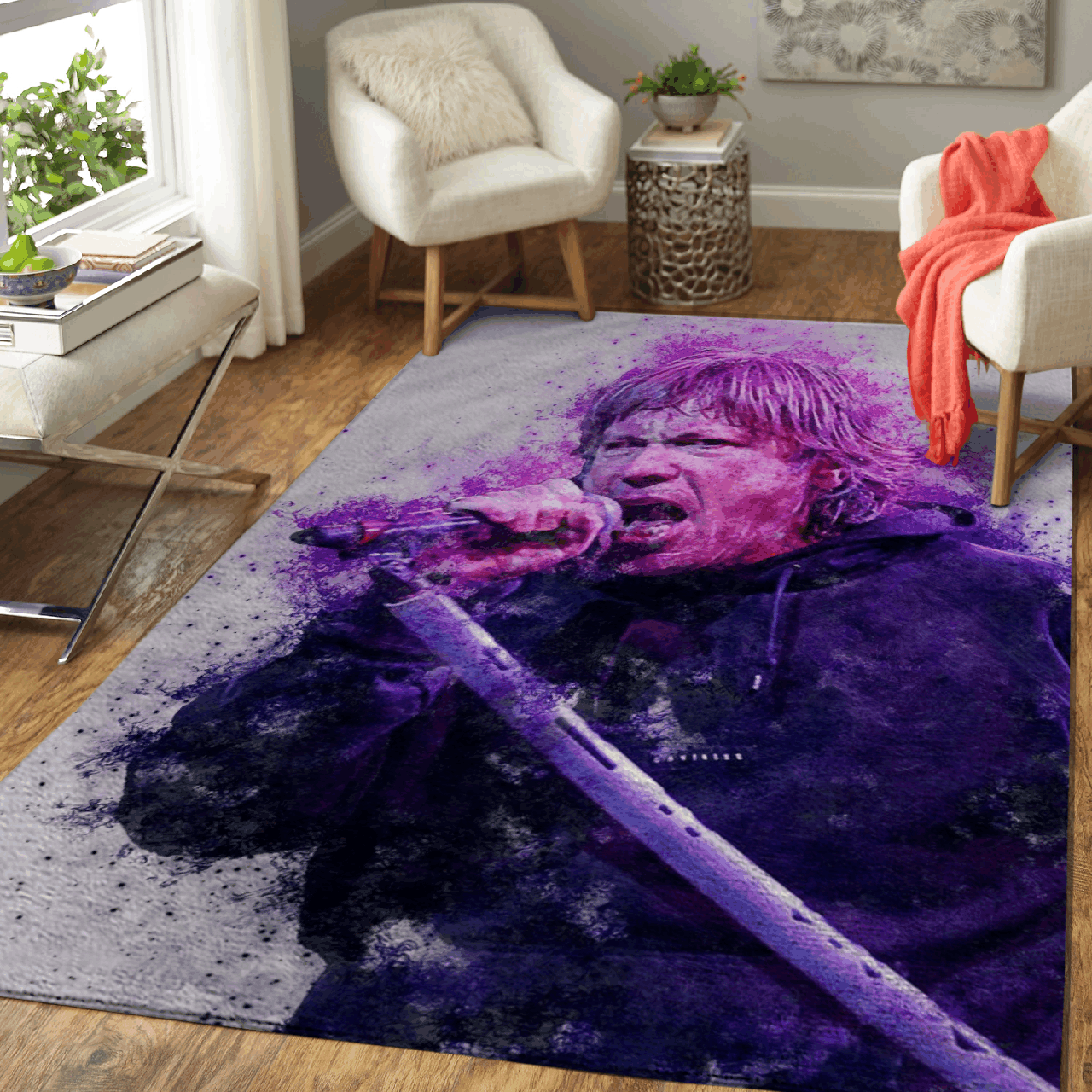 Bruce Dickinson – Iron Maiden Band Run To The Hills Pop Art Area Rug
