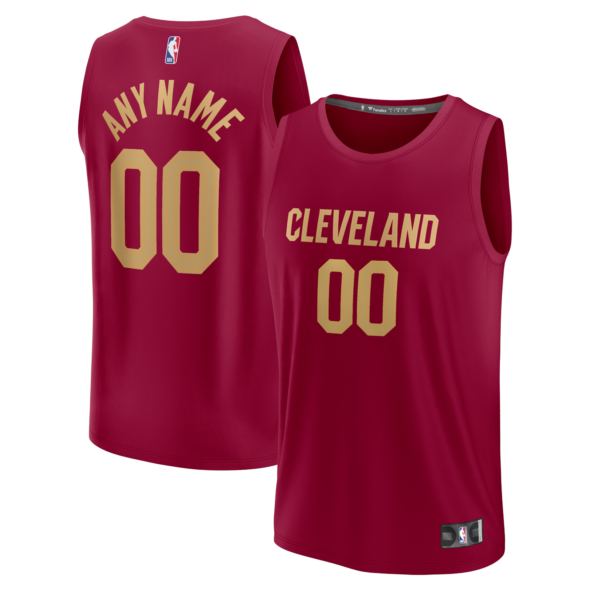 Cleveland Cavaliers Fast Break Custom Jersey – Wine – Icon Edition