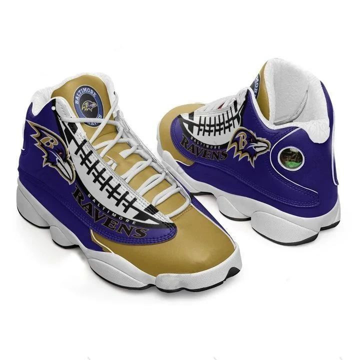 Baltimore Ravens Football Team Logo Air Jordan 13 Printing Shoes Sneaker