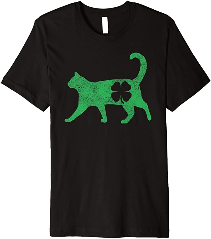 Cat Kitten Shamrock St. Patrick’s Day Saint Paddy’s Irish Premium T-Shirt