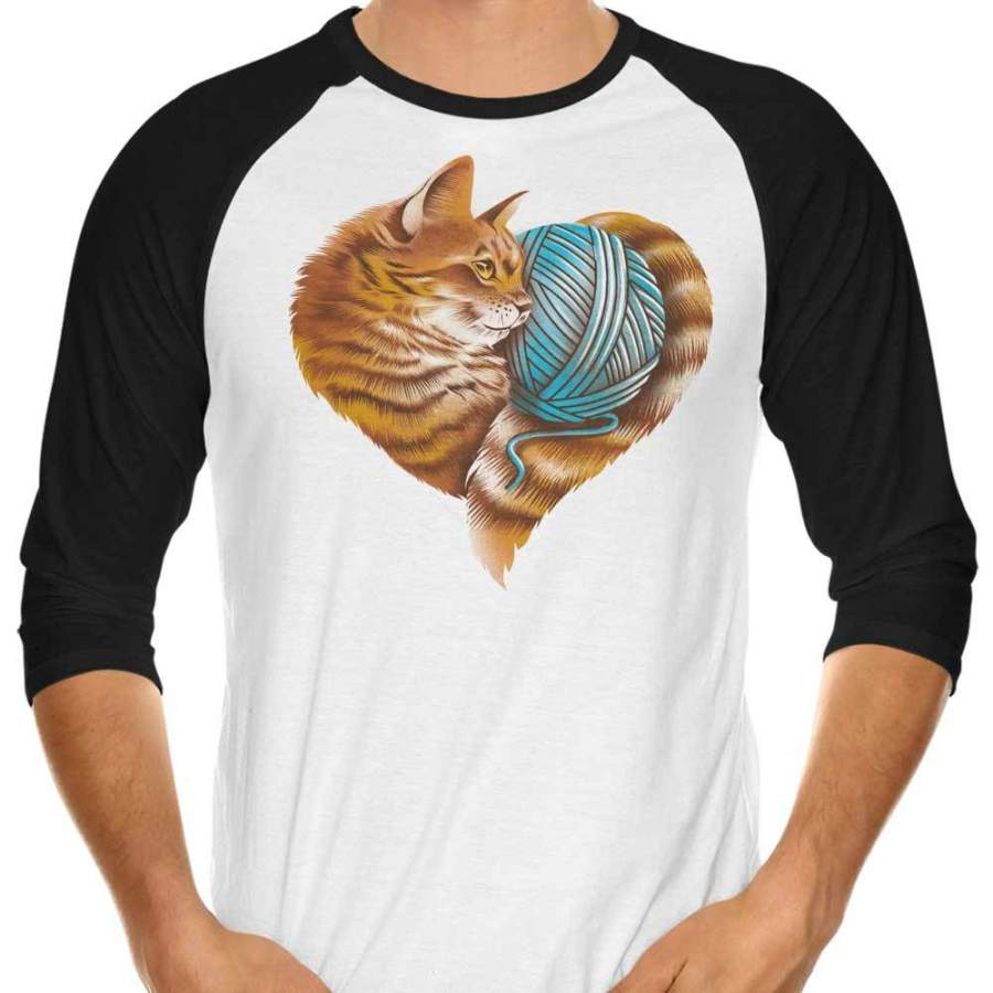 Knitting Kitten Love – 3/4 Sleeve Raglan T-Shirt