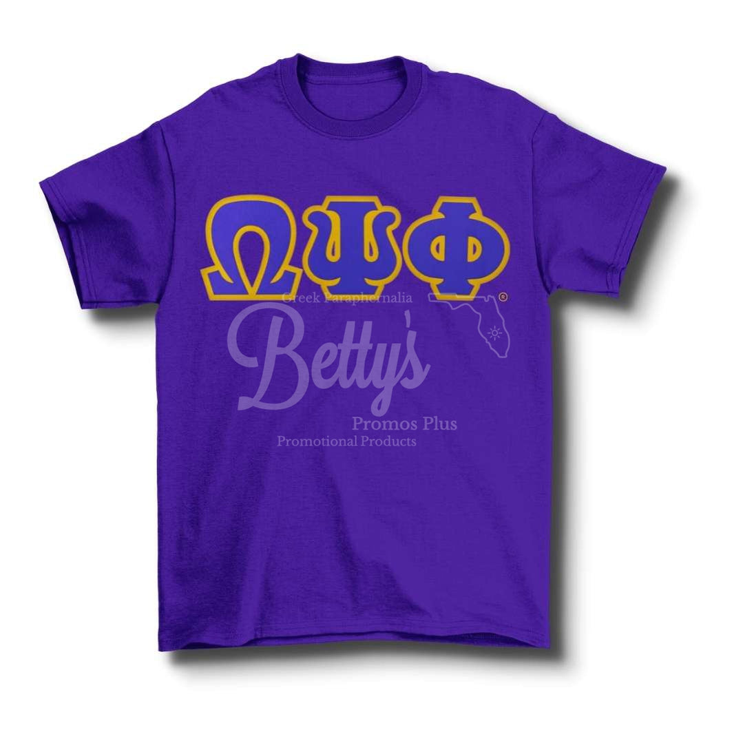 Omega Psi Phi Ωψφ 1911 Double Stitched Appliqué Embroidered Line T-Shirt