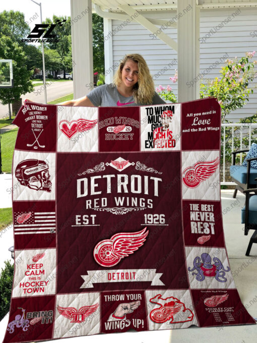 Detroit Red Wings Quilt Blanket Nt