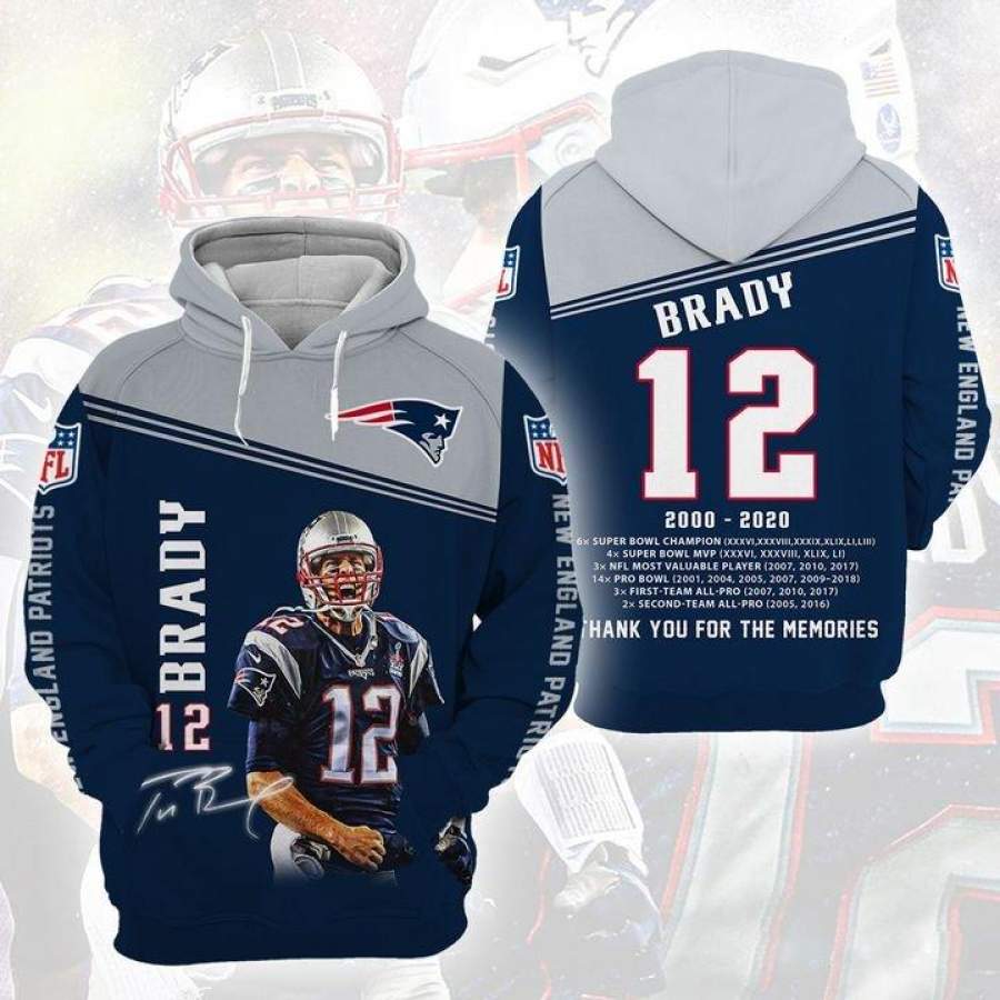 New England Patriots 12 Hoodie 3D Style4487 All Over Printed