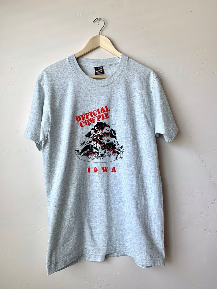 Vintage Cow Pie Iowa Souvenir Single Stitch Graphic Shirt