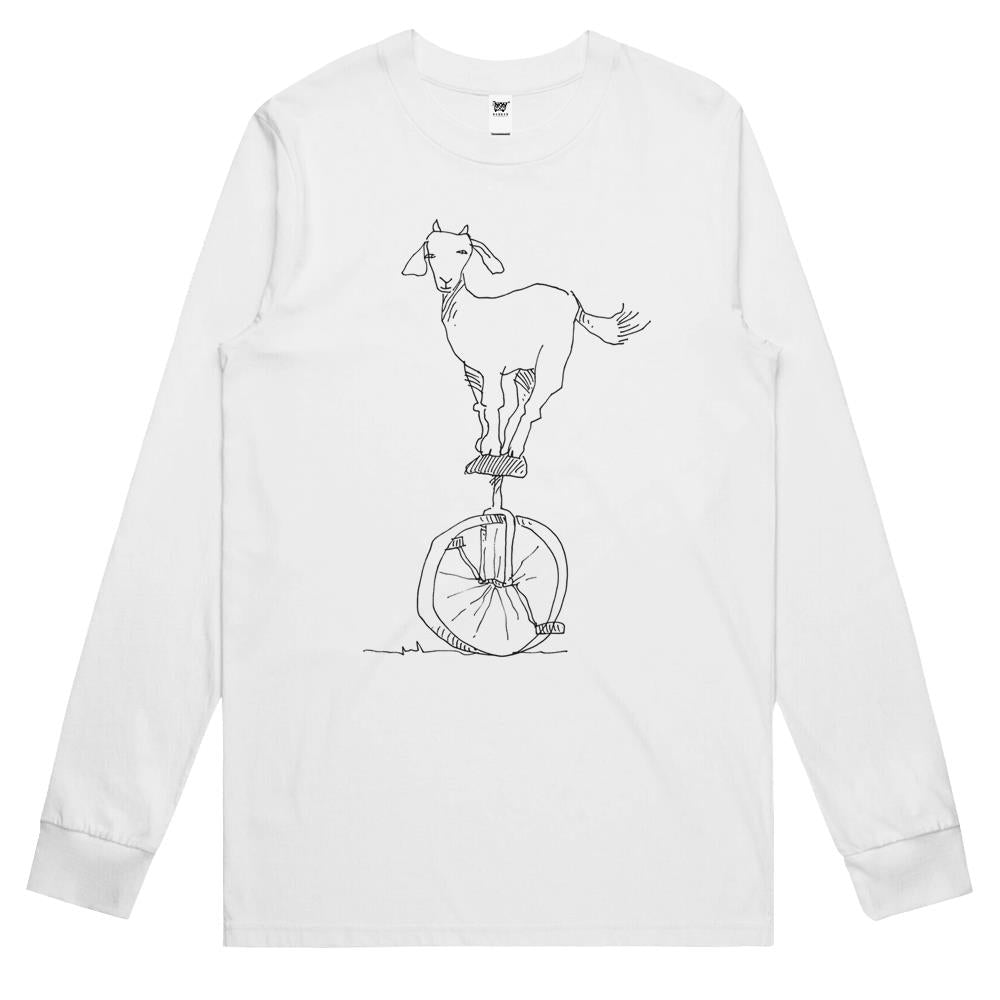 Goat On A Unicycle Long Sleeve T Shirts