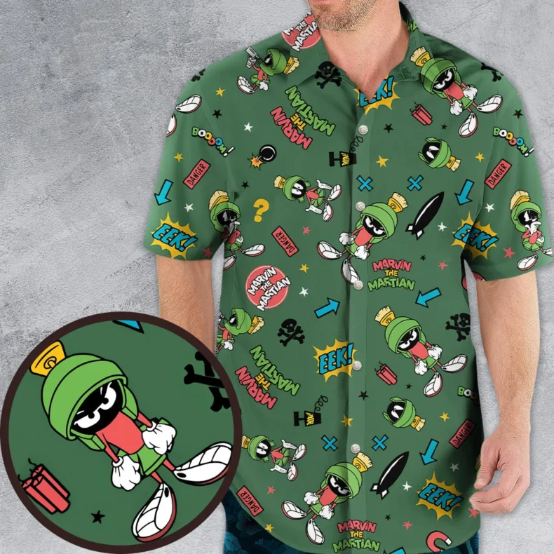 Marvin The Martian Looney Tunes Hawaiian Shirt