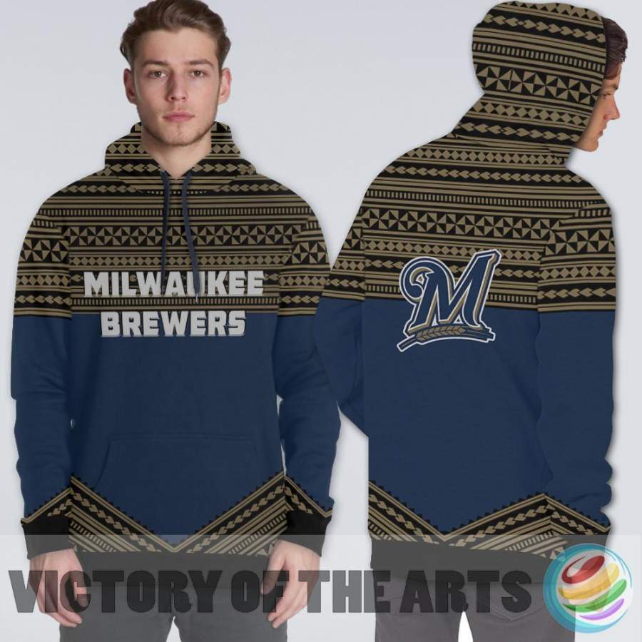 Simple Color Floral Milwaukee Brewers Hoodie