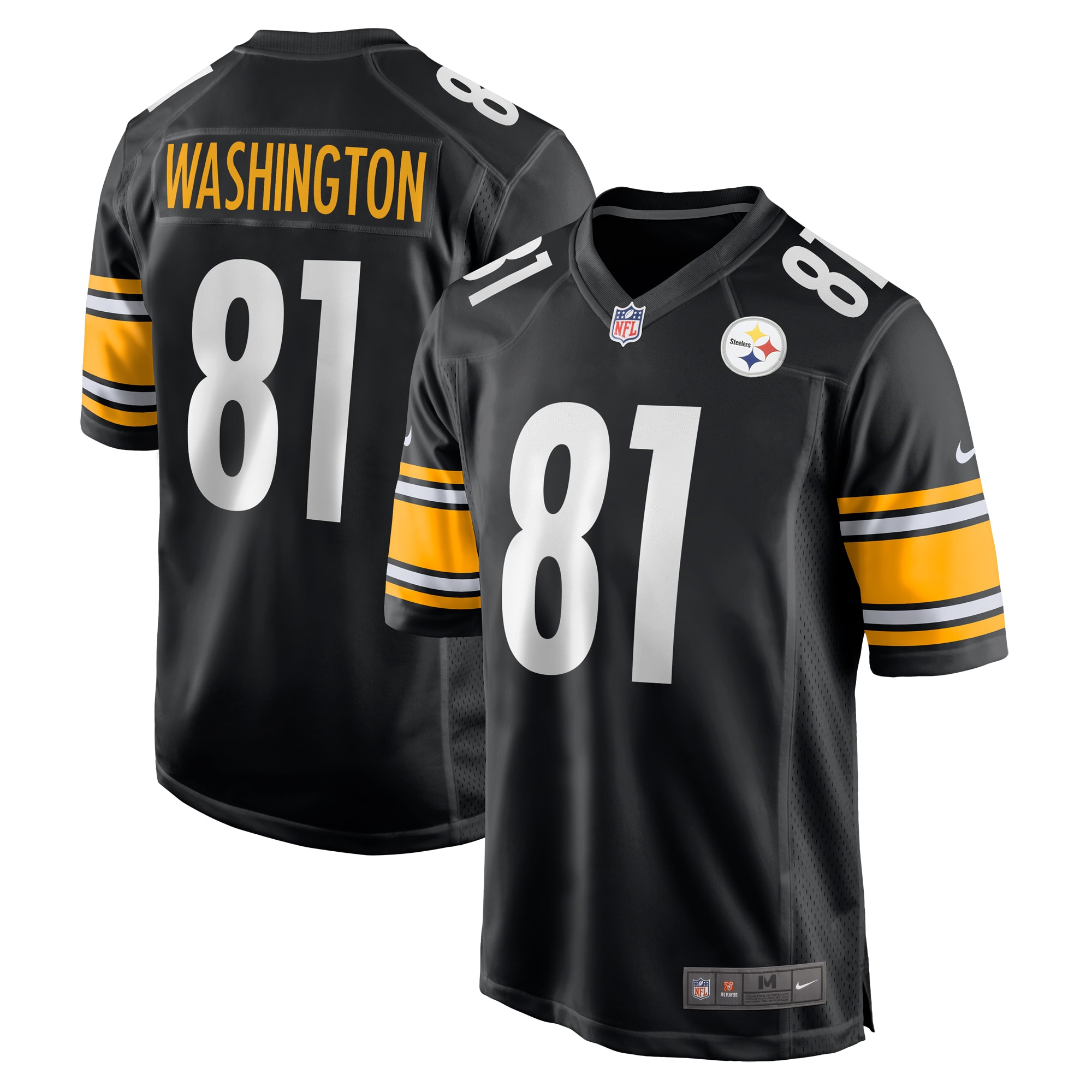 Men’s Pittsburgh Steelers Scotty Washington  Black  Game Jersey