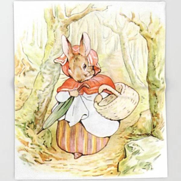 Throw Blanket | Beatrix Potter, Rabbit By The Morgan Way Fleece Blanket, Blanket Sofa Bed, 3D Blanket