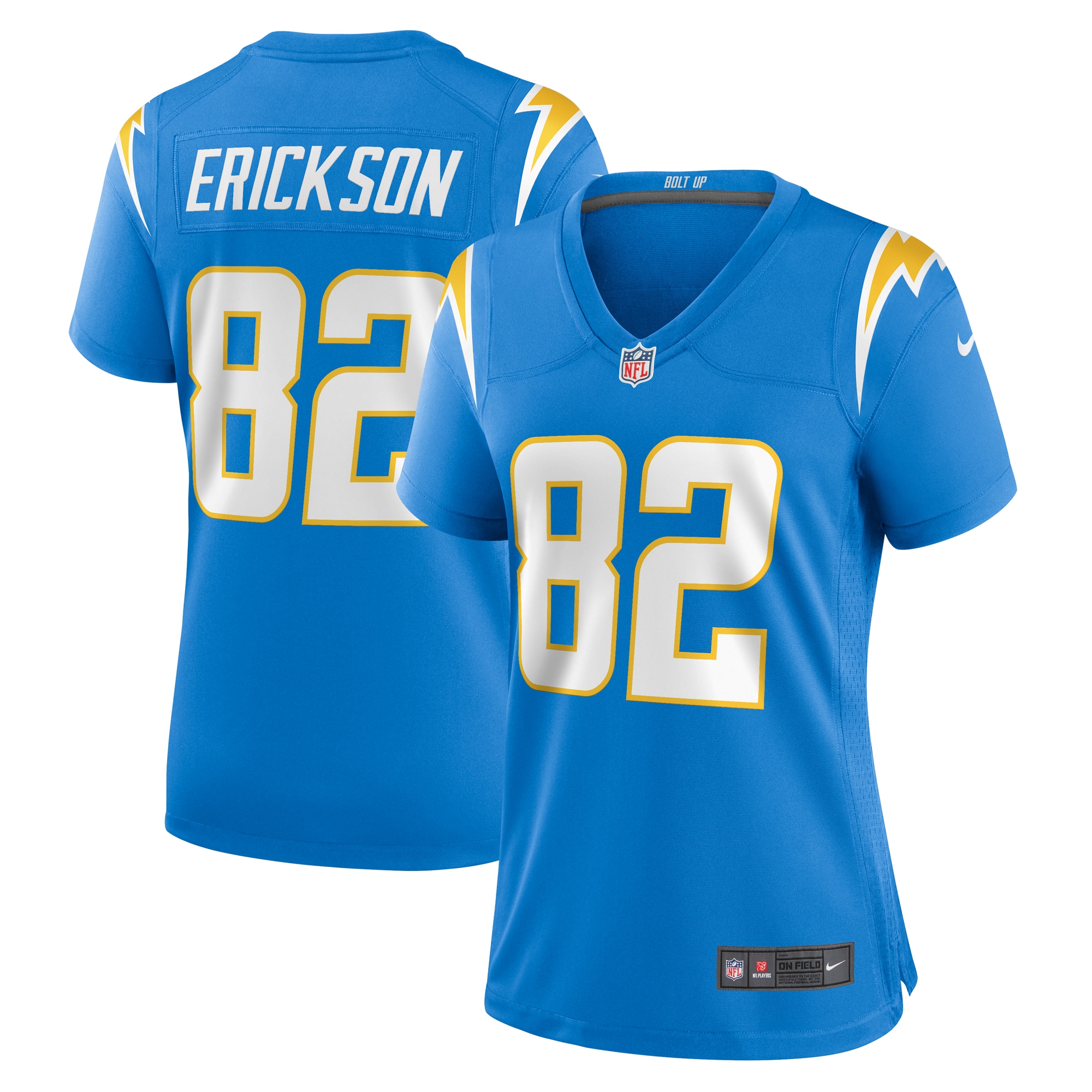 Women’s Los Angeles Chargers Alex Erickson  Powder Blue Team Game Jersey