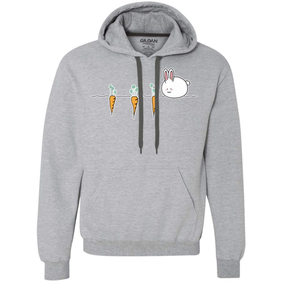 Kawaii Rabbit and Carrots Premium Fleece Hoodie