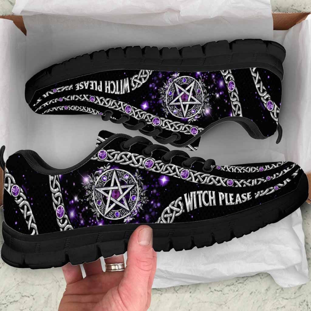 Witch Please Purple Pentagram Sneakers