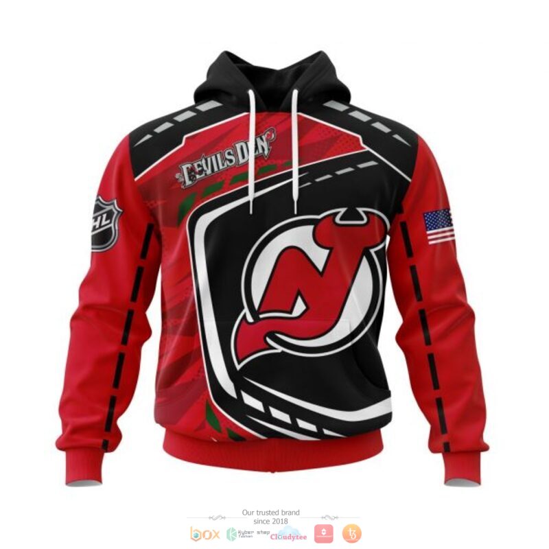 New Jersey Devils Black Red Pullover Hoodie