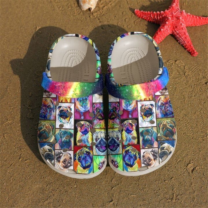 Pug Colorful Sku 1919 Crocs Crocband Clog Comfortable For Mens Womens Classic Clog Water Shoes