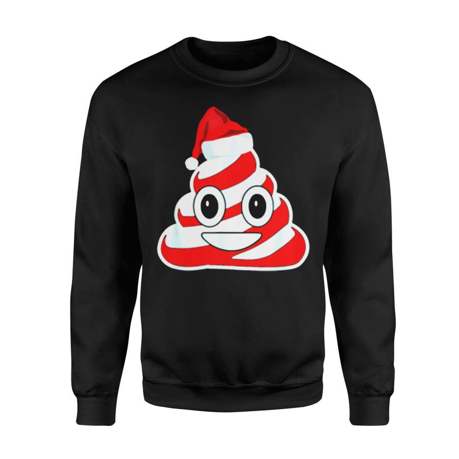 Christmas gift idea Candy Cane Poop Emoji Funny T-Shirt – Standard Fleece Sweatshirt