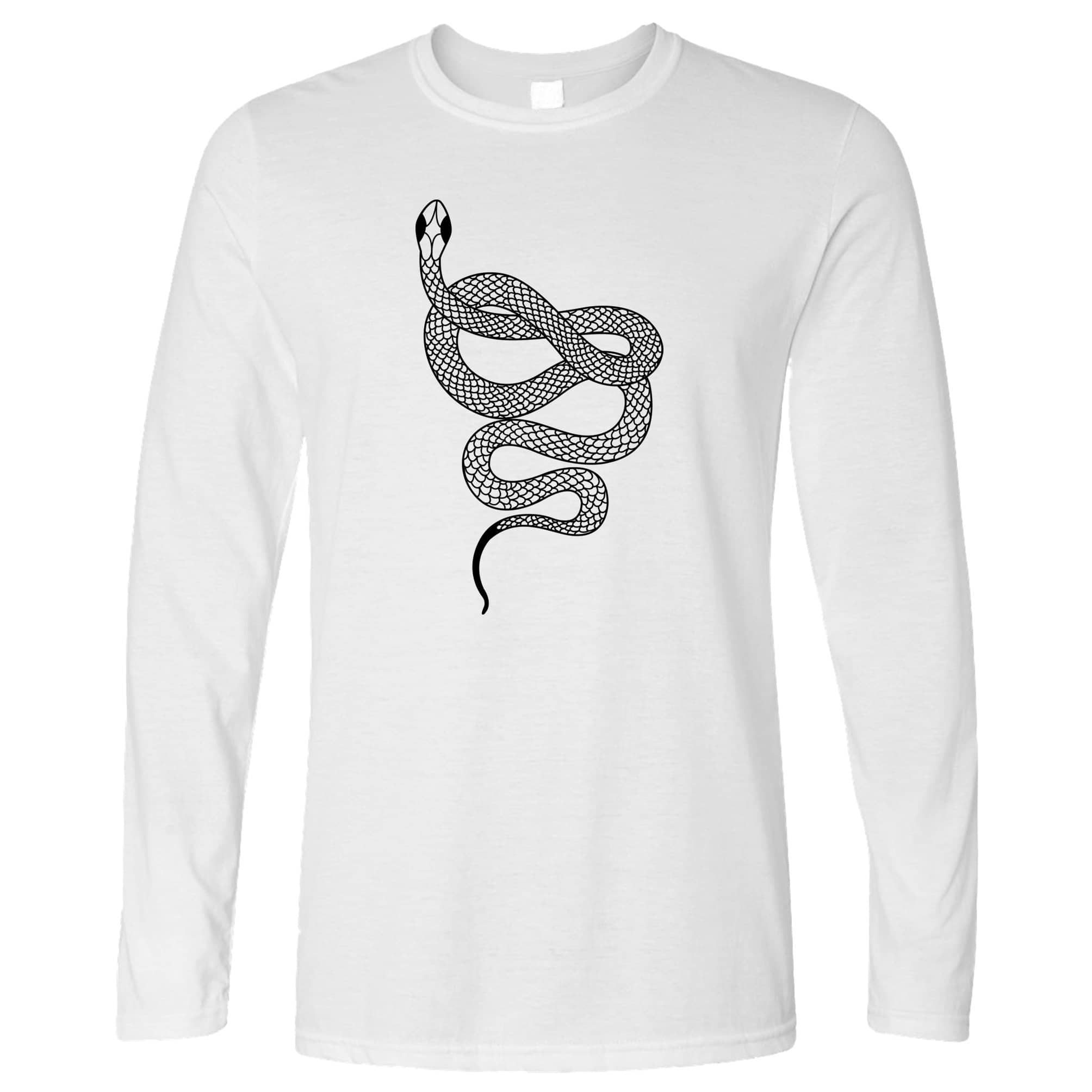 Animal Art Long Sleeve Illustrated Snake Tattoo Graphic T-Shirt