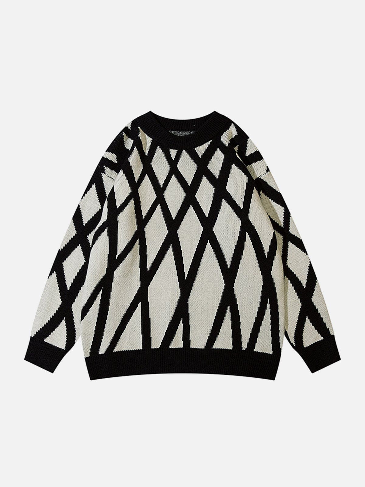 Talishko™ – Crossover Mesh Jacquard Knit Sweater