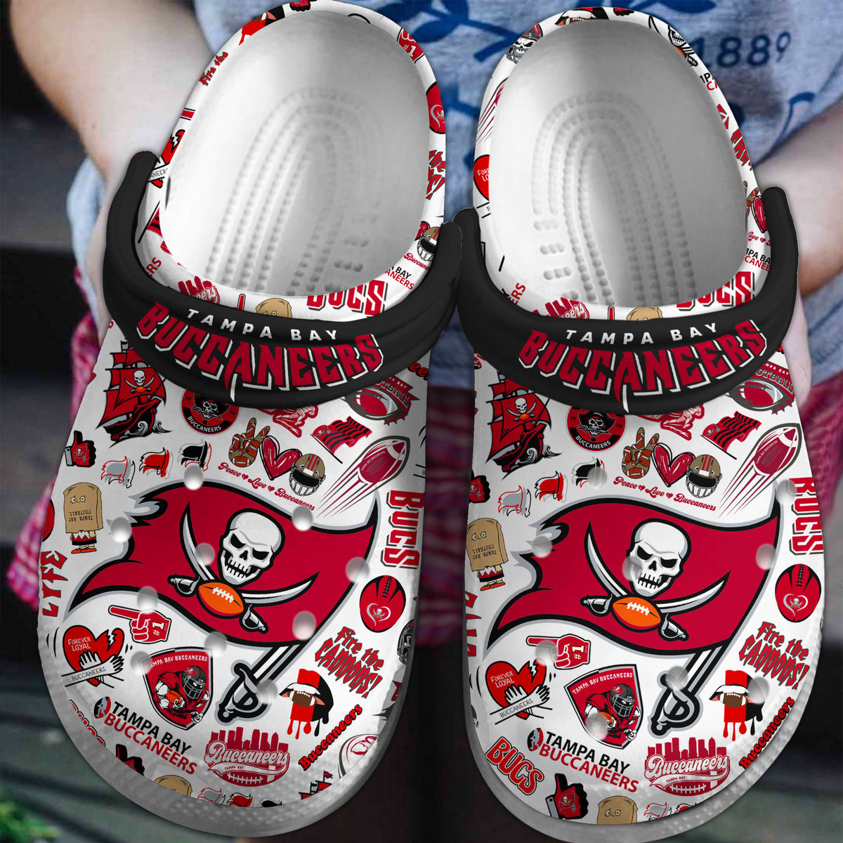 Tampa Bay Buccaneers NFL Sport Crocs Crocband Clogs Shoes Comfortable For Men Women and Kids 3