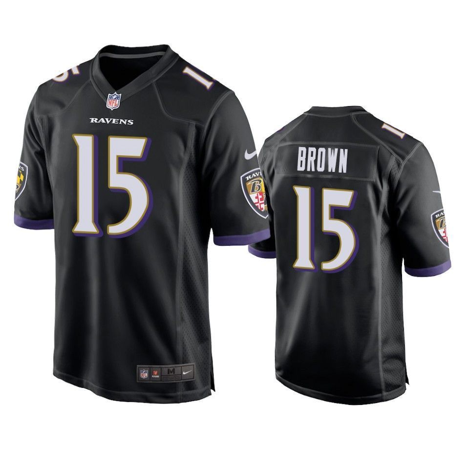 Baltimore Ravens Marquise Brown 2019 NFL Draft Black Game Jersey