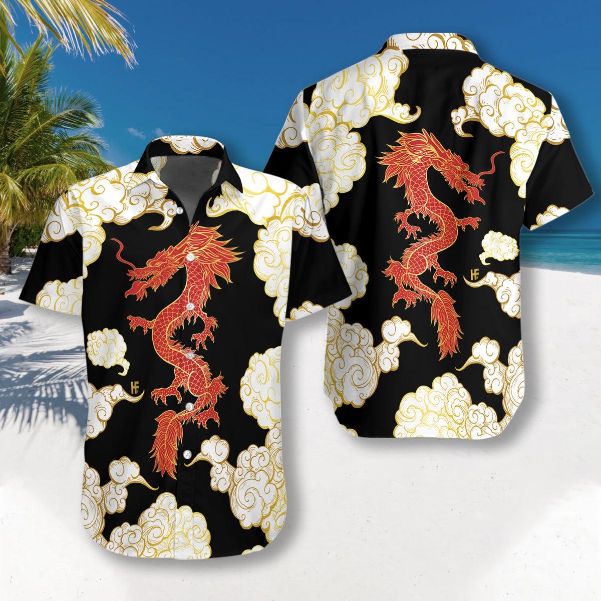 Dragon Black Red Hawaii Shirt For Men And Women Ha69843