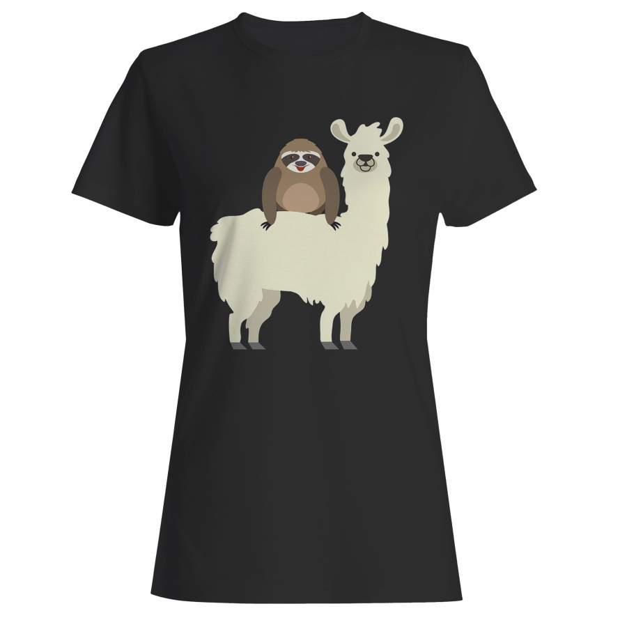 Sloth Riding Llama Woman’s T-Shirt