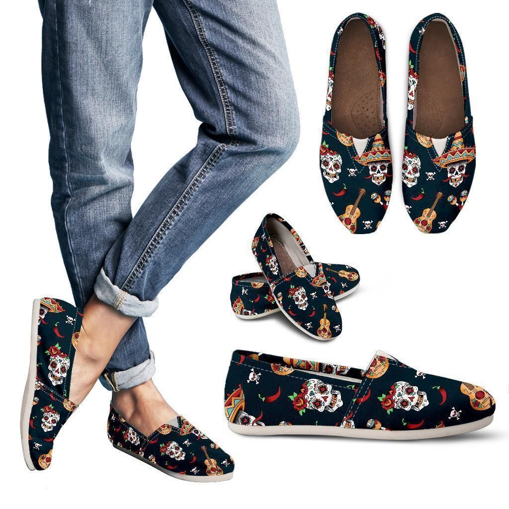 Sugar Skull Mexican Casual Shoes Style Shoes For Women All Over Print